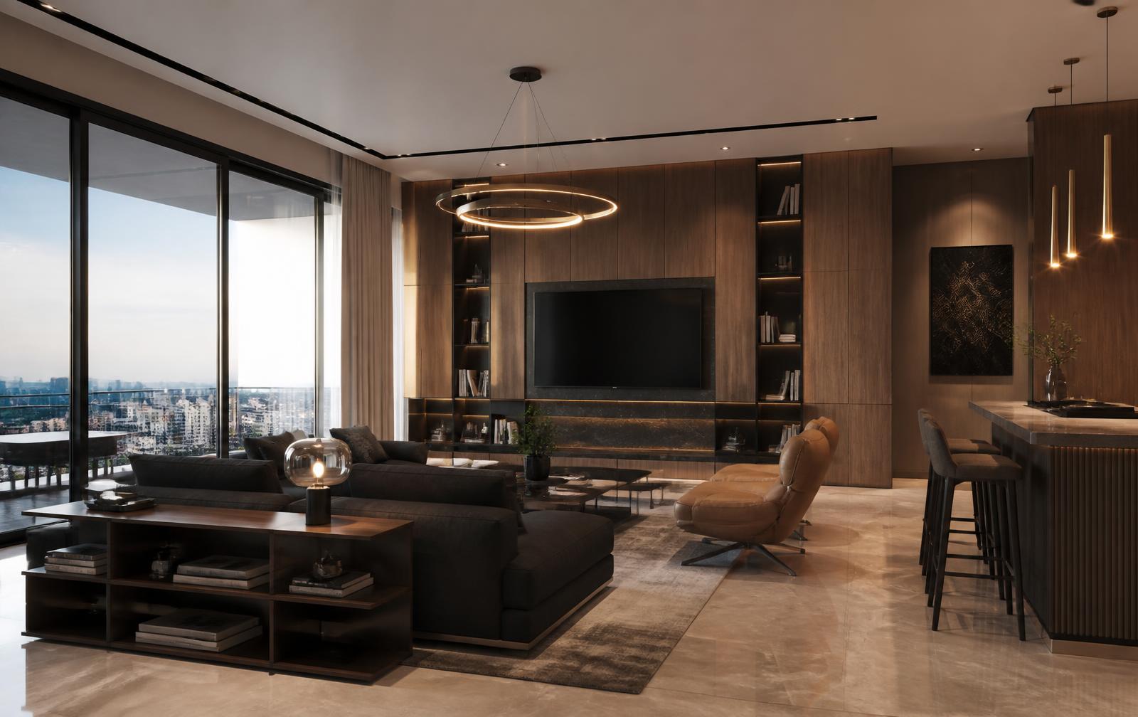 Interior of a luxury low rise floor residence